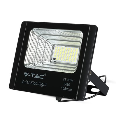 40W Solcelle LED projektør med sensor - 1050lm, 6000K, IP65, inkl. fjernbetjening og solpanel