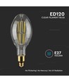ED120 pære 24W E27 - klart glas, 6400K, kultråd, 160lm/watt