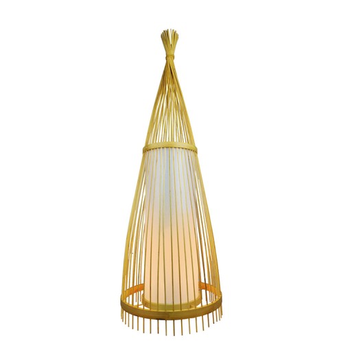 Trægulvlampe Ø400*1500mm - Rattanlampeskærm, E27 fatning