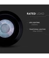 360° PIR infrarød loftsensor - Sort, påbygning, max 200W LED, IP20, rækkevidde 8m