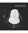 PIR loftsensor - hvidt hus, maks: 400W LED