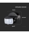 Infrarød Bevægelsessensor - Sort Hus, IP65 (Max: 600W LED)