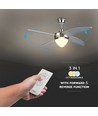 60W loftventilator - LED, RF-kontrol, 4 vinger, AC motor
