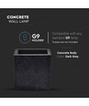 LED beton væglampe - firkantet, mørk grå, G9, IP20