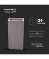 LED beton væglampe G9 - lysegrå, IP20