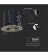 GU10 Downlight - Brandsikker, Twist og lås, Tyk hus, Nikkel