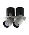 36W LED downlight - Dobbelt Hoved, Samsung Chip, 4000K, Hvid Sort Hus