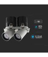 36W LED downlight - Dobbelt Hoved, Samsung Chip, 4000K, Hvid Sort Hus