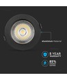 30W COB Downlight - Samsung Chip, 6400K, Sort Hus