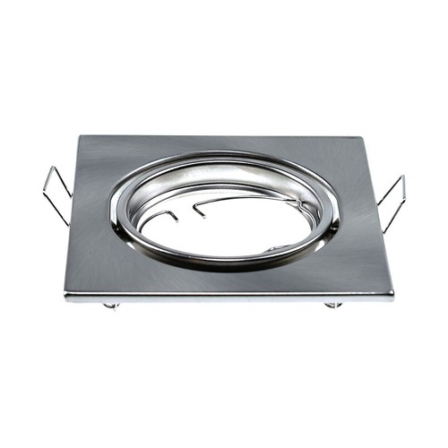 GU10 indbygningsspot, firkantet - Satin nikkel, IP20, 2-pak