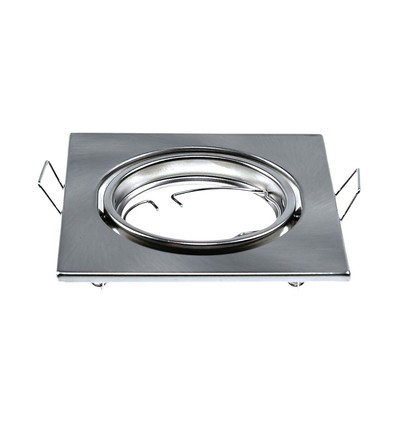 GU10 indbygningsspot, firkantet - Satin nikkel, IP20, 2-pak