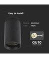 Påbygning GU10 - Højde: 100 mm, Sort