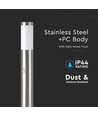80cm havelampe med sensor - E27 fatning, rustfrit stål, IP44, max 60W