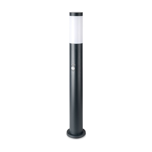 Pullertlampe E27 - PIR-sensor, rustfrit stål hus, 80 cm, Grå, IP44