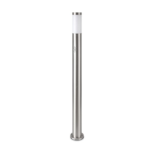 Pullertlampe - rustfrit stål hus (110 cm), E27, satin nikkel, IP44, PIR-sensor