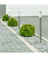 Pullertlampe - rustfrit stål hus (110 cm), E27, satin nikkel, IP44, PIR-sensor
