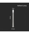 Pullertlampe - rustfrit stål hus (110 cm), E27, satin nikkel, IP44, PIR-sensor