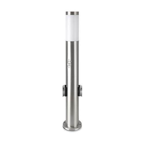 Pullertlampe - Rustfrit Stål (60 cm), PIR-sensor, Fatning, IP44, Satin Nikkel