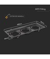 Tredobbelt AR111 indbygningsspot - Sort, aluminium, 47,5x17,4 cm, uden lyskilde