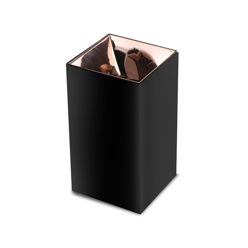GU10 Lampe - Firkantet Sort+Rose Guld