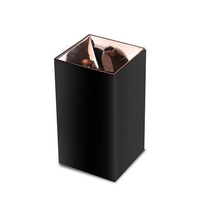 GU10 påbygningsspot, kvadratisk - Sort og rose guld, aluminium, IP20, uden lyskilde