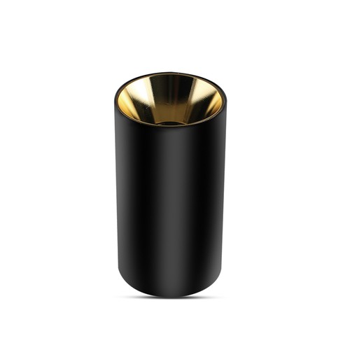 GU10 lampe - rund, sort, guld