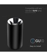GU10 lampe - runde, sort + chrome