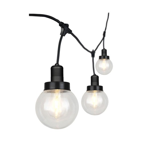 LED Lyssnor (3m) - Matt Sort IP65, med Pære (6 Pærer)