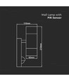 Glas væglampe med sensor GU10 rustfrit stål hus (H:21,5 cm) - 2-vejs, IP44
