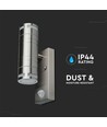 Glas væglampe med sensor GU10 rustfrit stål hus (H:21,5 cm) - 2-vejs, IP44