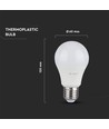 A60 LED Pære 12W E27 - Plastik, Samsung Chip, 6400K, Dæmpbar