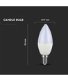 5.5W LED kertepære E14 - Samsung Chip, 4000K, dæmpbar