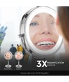 3W spejllampe - LED, 4xAA batteri, krom