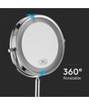 3W spejllampe - LED, 4xAA batteri, krom