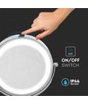 3W spejllampe - LED, 4xAA batteri, krom