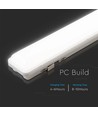 V-Tac 120cm armatur inkl. solcellepanel - 18W, CCT(3-i-1), Sensor, RF fjernbetjening, IP65 udendørs