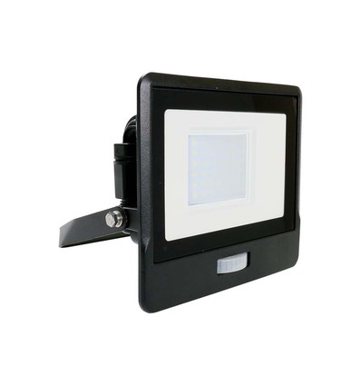 30W Projektør - PIR Sensor, Samsung Chip, 3000K, Sort Hus
