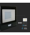 30W Projektør - PIR Sensor, Samsung Chip, 3000K, Sort Hus