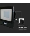 30W Projektør - PIR Sensor, Samsung Chip, 3000K, Sort Hus