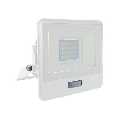 20W PIR sensor projektør - Samsung chip, 6500K, hvid hus