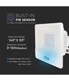 30W projektør - PIR sensor, Samsung chip, 6500K, hvid kabinet
