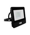20W LED projektør med sensor - Samsung LED chip, IP65, sort, 1m kabel, kold hvid