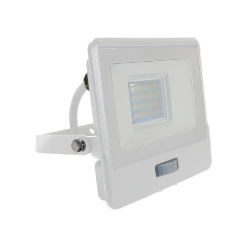 V-TAC projektør 20W PIR sensor Samsung chip, 1m kabel, 3000K, hvid hus