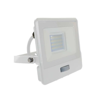 V-TAC projektør 20W PIR sensor Samsung chip, 1m kabel, 3000K, hvid hus