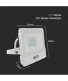 20W projektør - PIR Sensor, Samsung Chip, 1m Kabel, 4000K, Hvid hus
