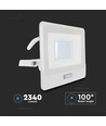 30W Projektør - PIR Sensor, Samsung Chip, 1m Kabel, 4000K, Hvid Hus