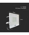 50W Projektør - PIR Sensor, Samsung Chip, 1M Kabel, 6500K, Hvid Hus
