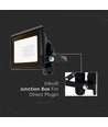 10W LED projektør - Samsung chip, direkte forbindelse, 6500K, sort hus