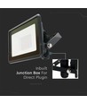 20W LED Projektør - Samsung Chip, Direkte Forbindelse, 4000K, Sort Hus
