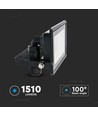 20W LED projektør - Samsung chip, direkte forbindelse, 6500K, sort hus